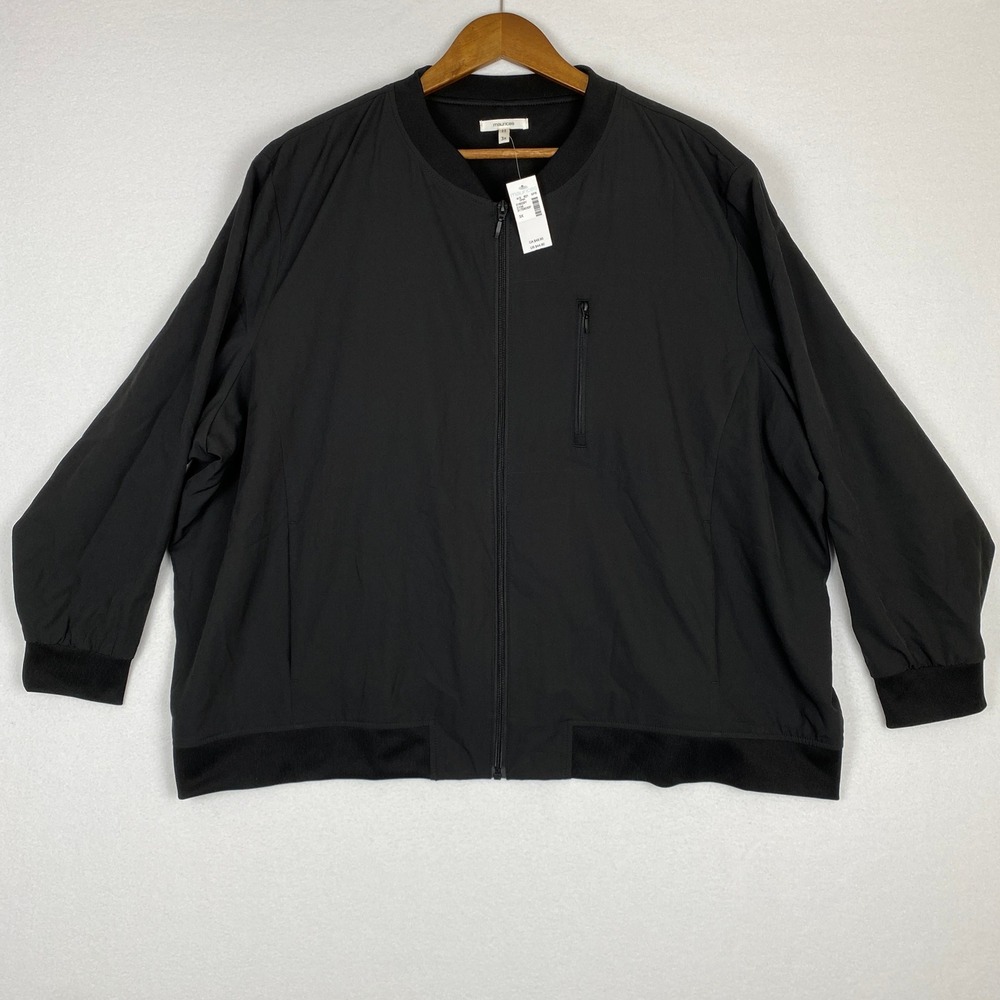 NEW Maurices Bomber Jacket Women's 3XL Black Full Zip Lightweight Minimalist